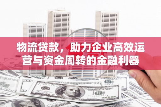 扶绥物流贷款，助力企业高效运营与资金周转的金融利器