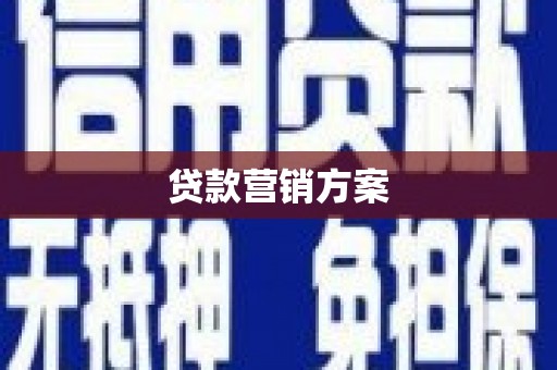 扶绥贷款营销方案