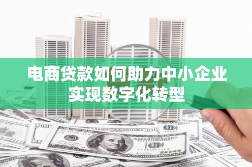 扶绥电商贷款如何助力中小企业实现数字化转型