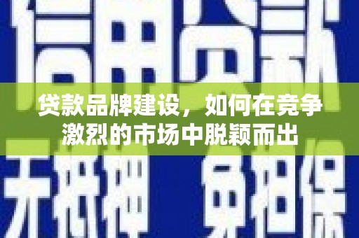 扶绥贷款品牌建设，如何在竞争激烈的市场中脱颖而出
