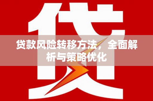 扶绥贷款风险转移方法，全面解析与策略优化