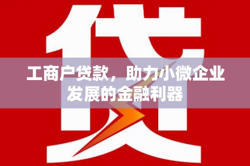 扶绥工商户贷款，助力小微企业发展的金融利器