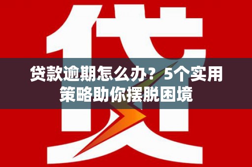 扶绥贷款逾期怎么办？5个实用策略助你摆脱困境