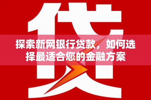 扶绥探索新网银行贷款，如何选择最适合您的金融方案