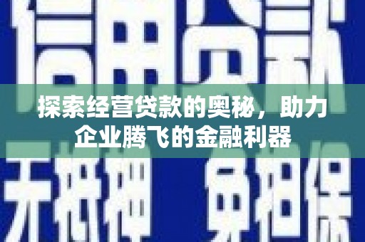 扶绥探索经营贷款的奥秘，助力企业腾飞的金融利器
