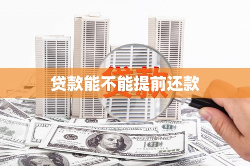 扶绥贷款能不能提前还款