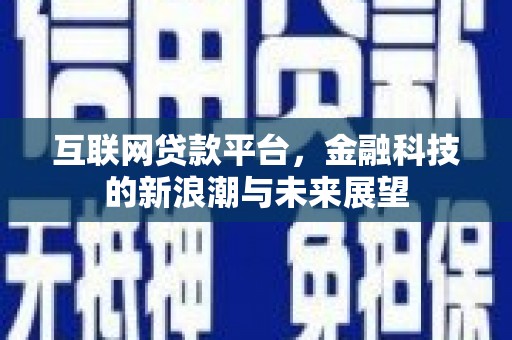扶绥互联网贷款平台，金融科技的新浪潮与未来展望