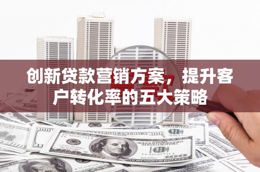 扶绥创新贷款营销方案，提升客户转化率的五大策略