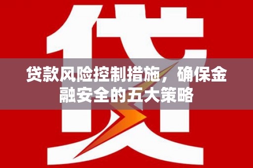 扶绥贷款风险控制措施，确保金融安全的五大策略