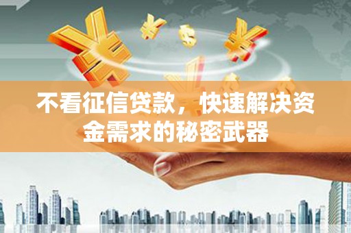 扶绥不看征信贷款，快速解决资金需求的秘密武器