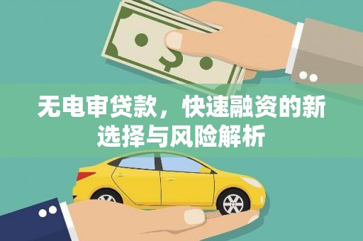 扶绥无电审贷款，快速融资的新选择与风险解析