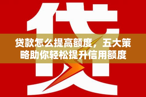 扶绥贷款怎么提高额度，五大策略助你轻松提升信用额度