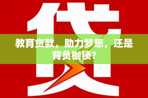 扶绥教育贷款，助力梦想，还是背负枷锁？