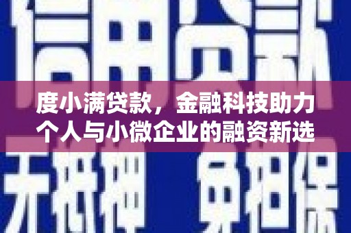 扶绥度小满贷款，金融科技助力个人与小微企业的融资新选择