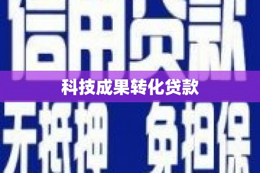 扶绥科技成果转化贷款