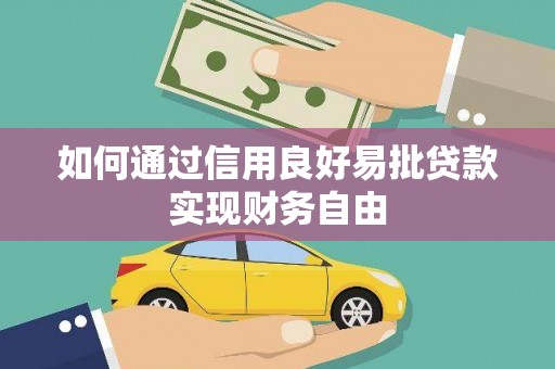扶绥如何通过信用良好易批贷款实现财务自由